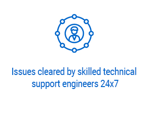 Issues cleared by skilled technical support engineers 24X7